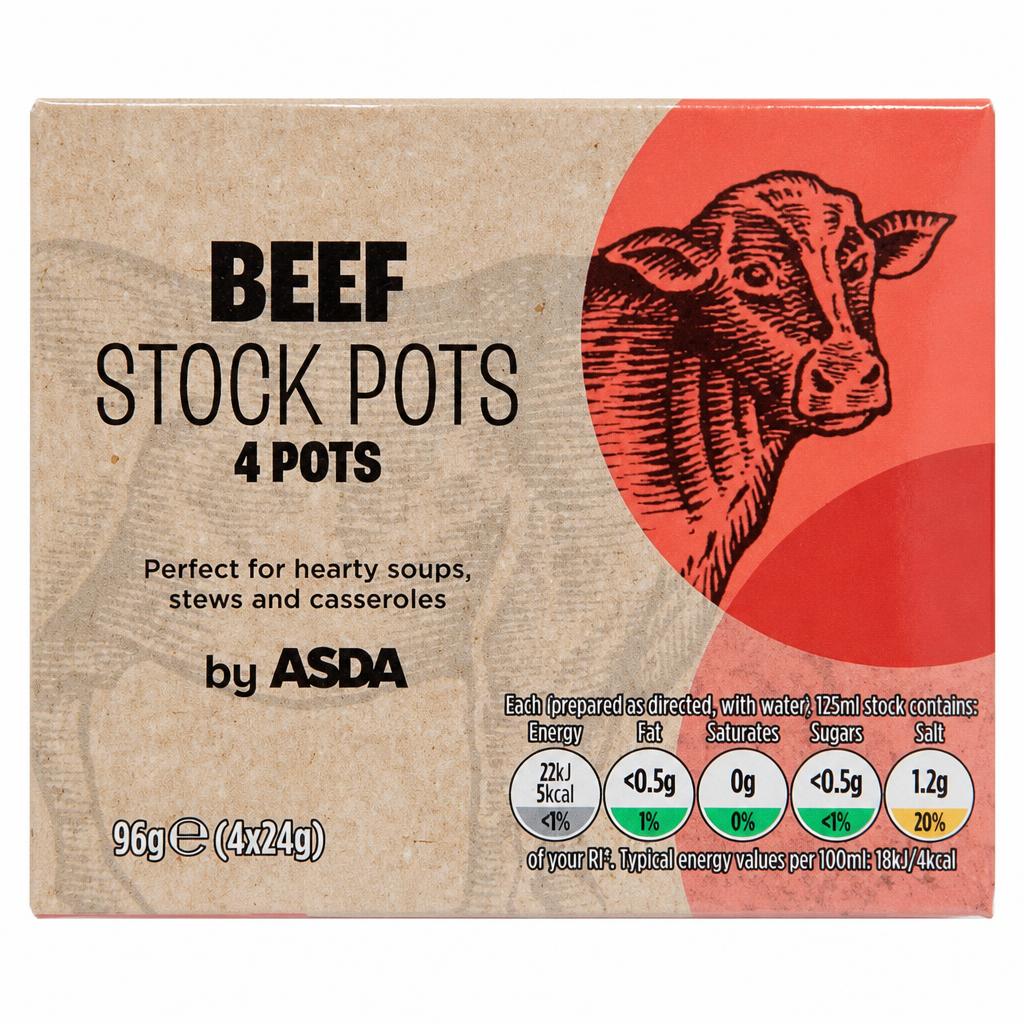 ASDA Beef Stock Pots 4 x 24g (96g)