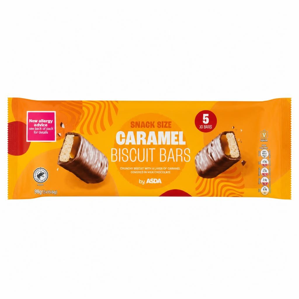 ASDA Caramel Biscuit Bars 5 x 42g (210g)