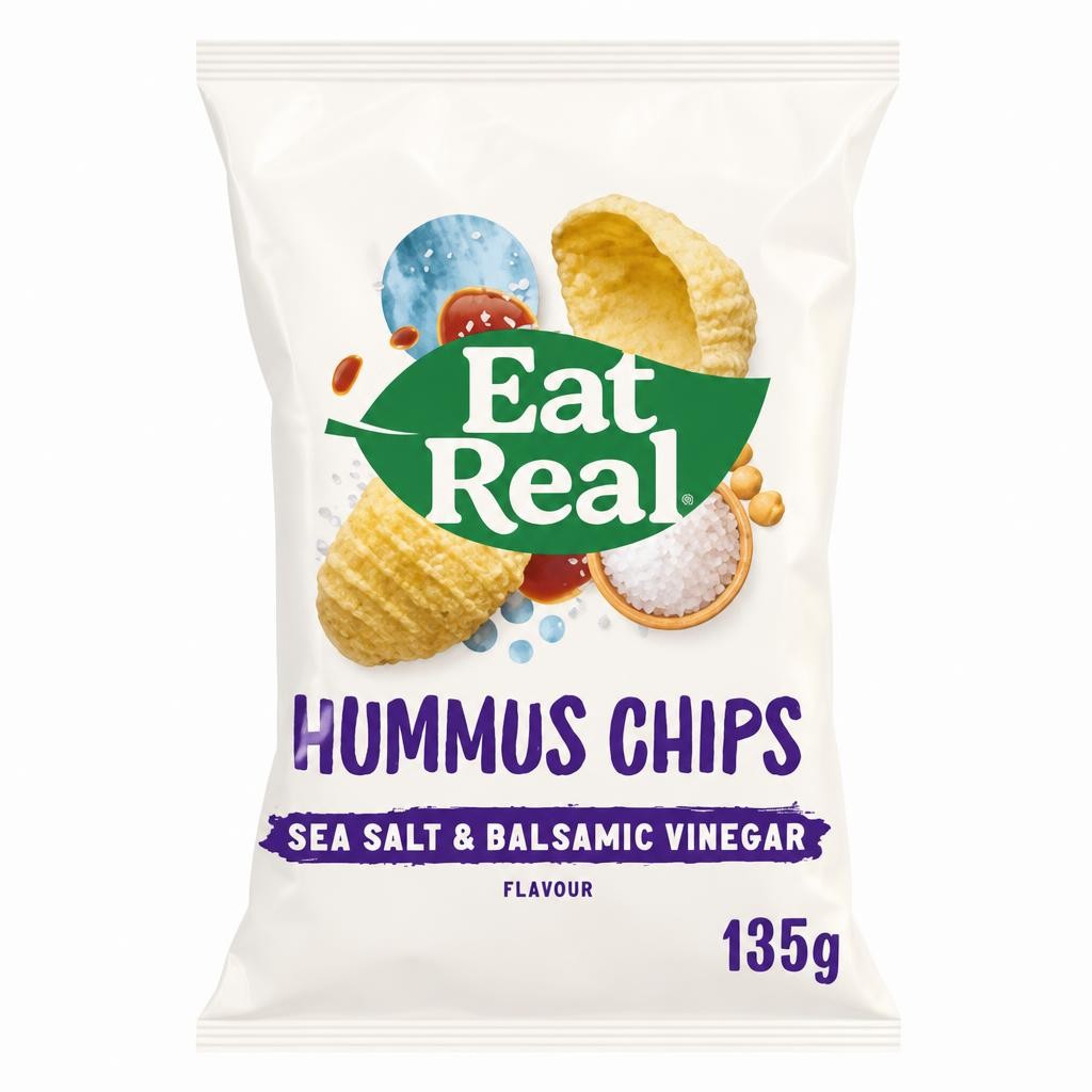 Eat Real Hummus Chips Sea Salt & Balsamic Vinegar Flavour 135g
