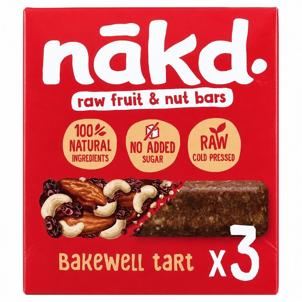 Nakd nakd. Bakewell Tart Fruit & Nut Bars 3 x 35g
