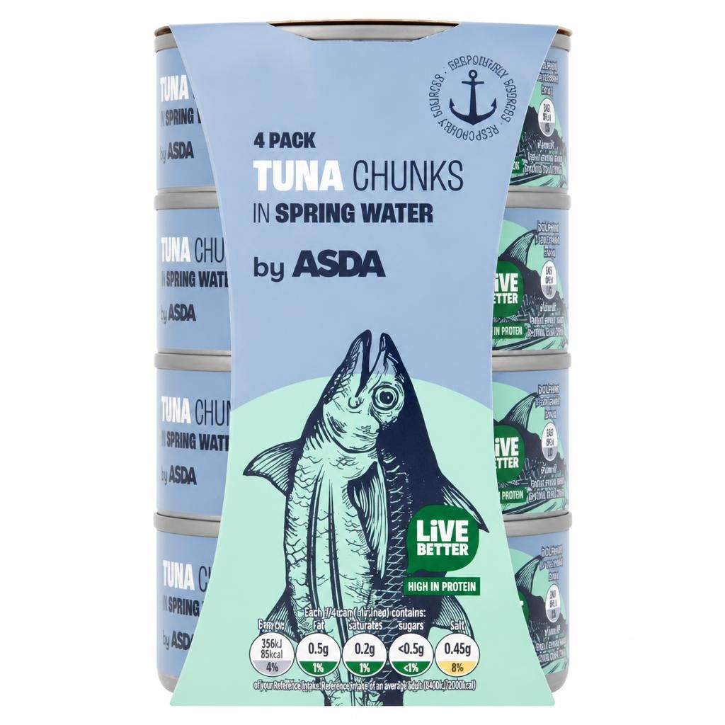 ASDA Tuna Chunks in Spring Water 4 x 145g (580g)