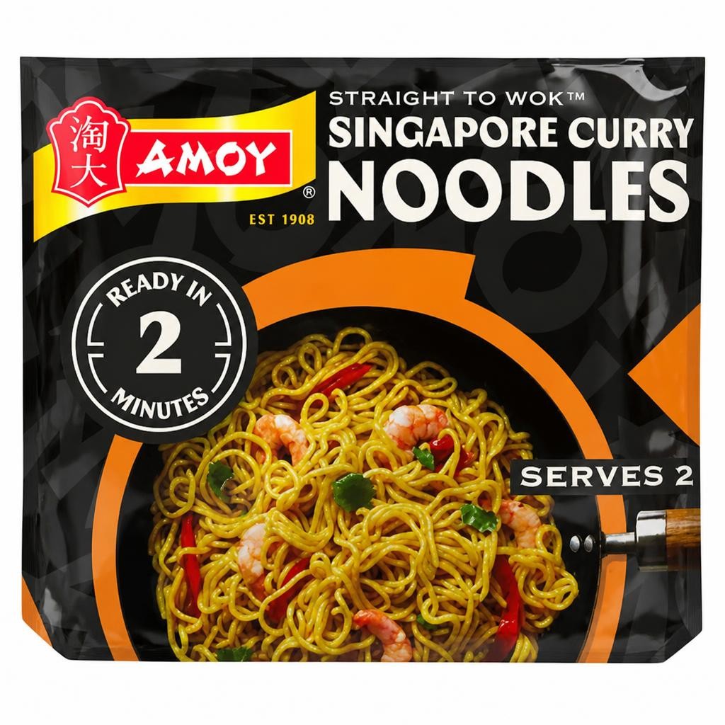 Amoy Straight to Wok Singapore Curry Noodles 2 x 150g (300g)