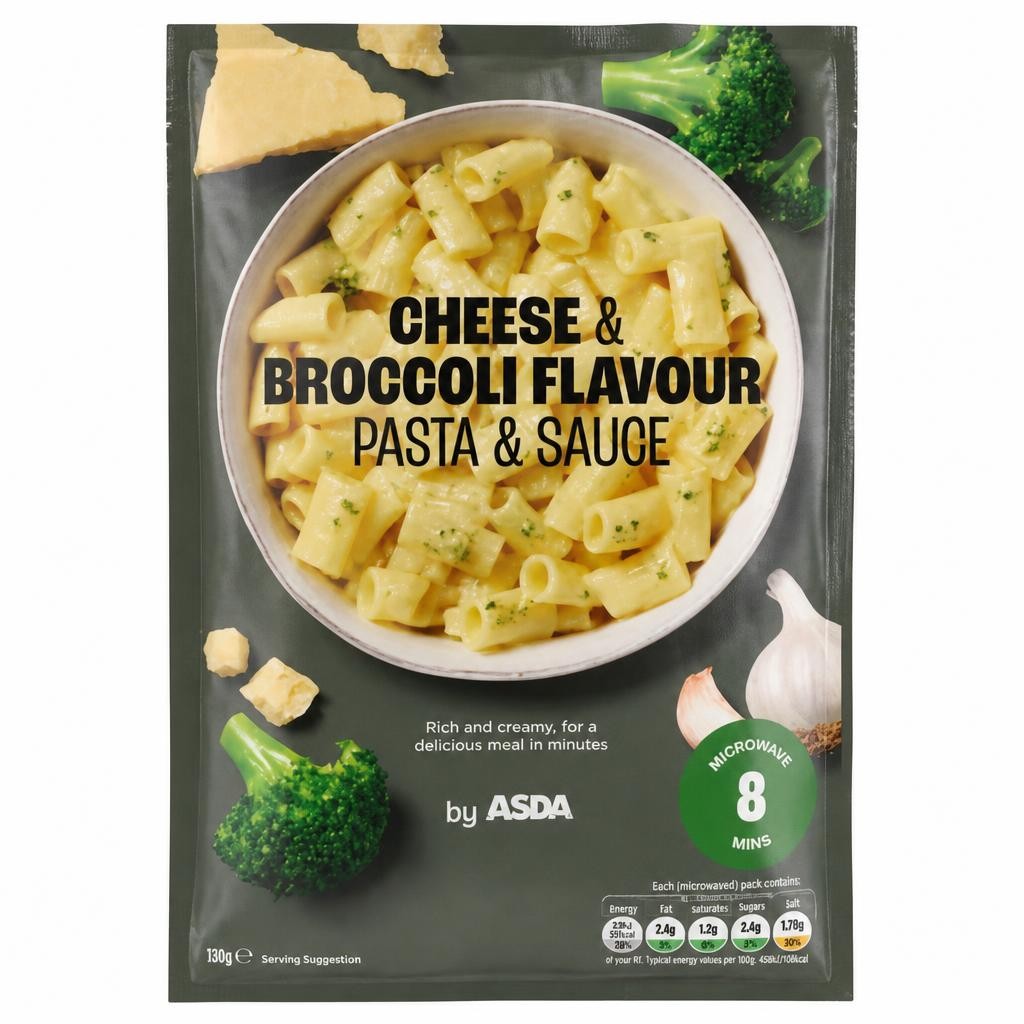 ASDA Cheese & Broccoli Flavour Pasta & Sauce 110g