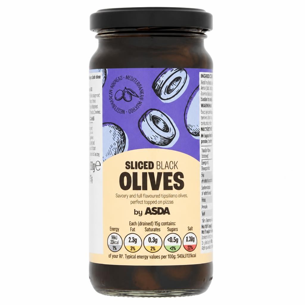 ASDA Sliced Black Olives 230g