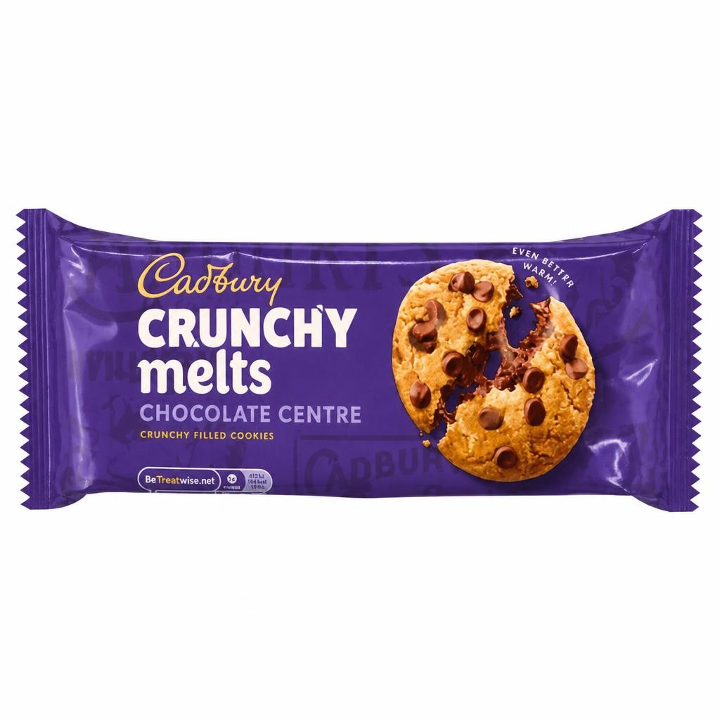 Cadbury Crunchy Melts Chocolate Centre Chocolate Chip Cookies 156g