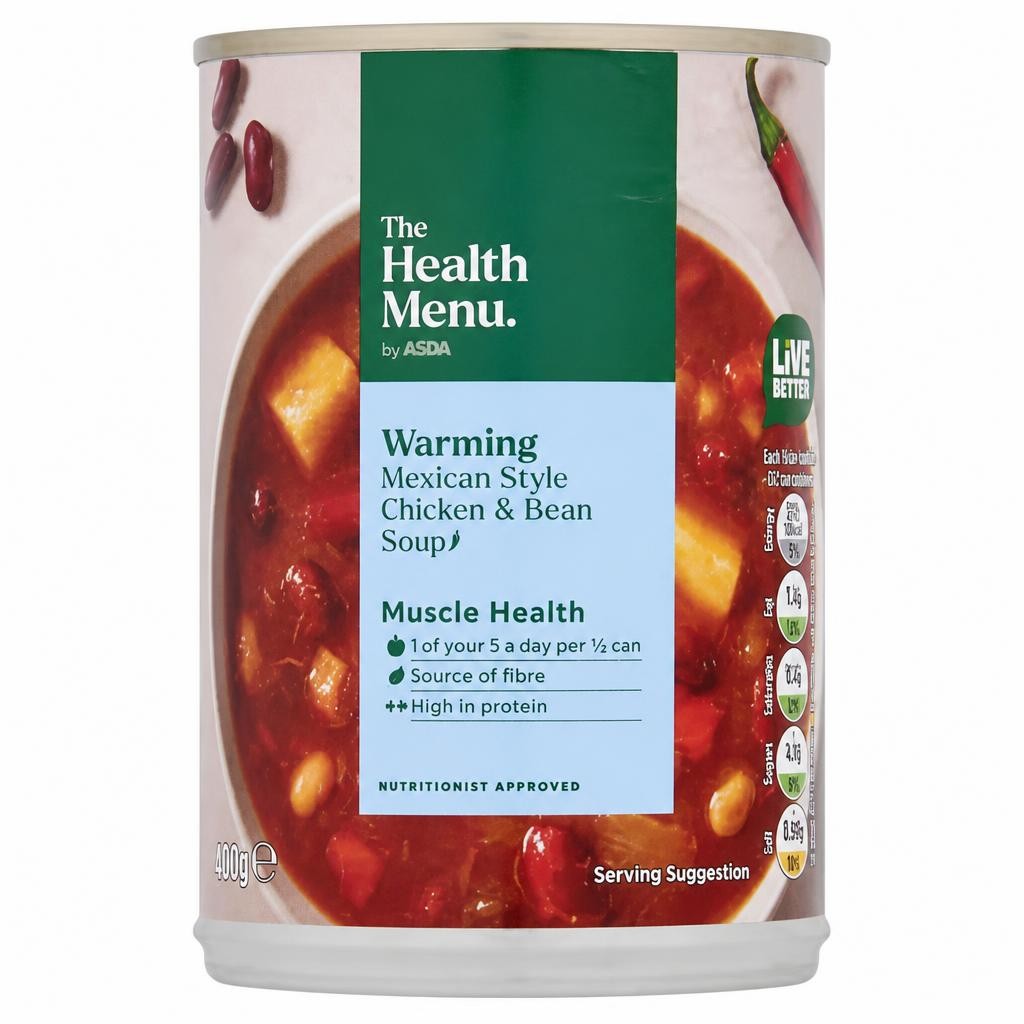 The Health Menu by ASDA The Health Menu Warming Mexican Style Chicken & Bean Soup 400g