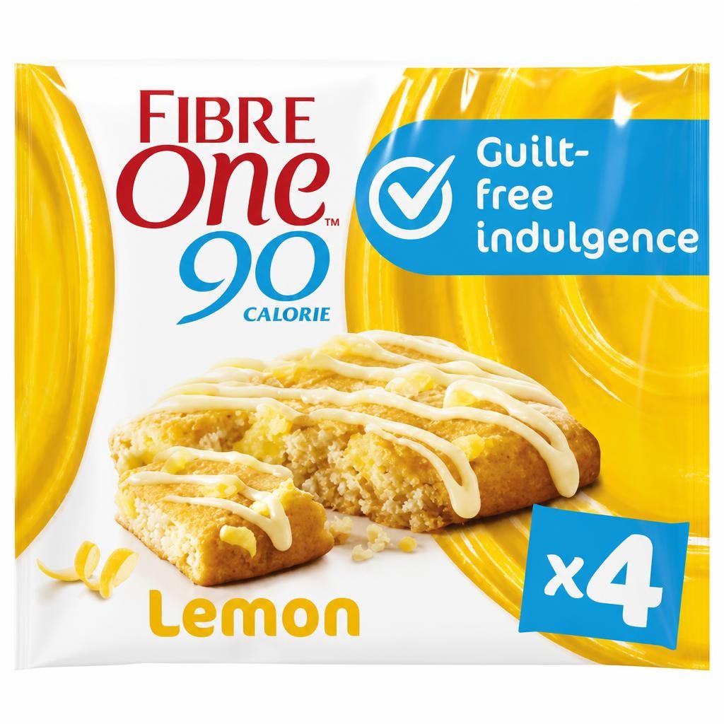 Fibre One 90 Calorie Lemon Drizzle Squares 4 x 24g (96g)