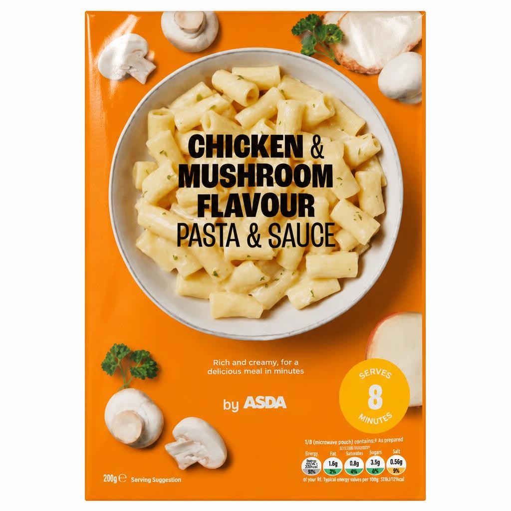 ASDA Chicken & Mushroom Flavour Pasta & Sauce 110g