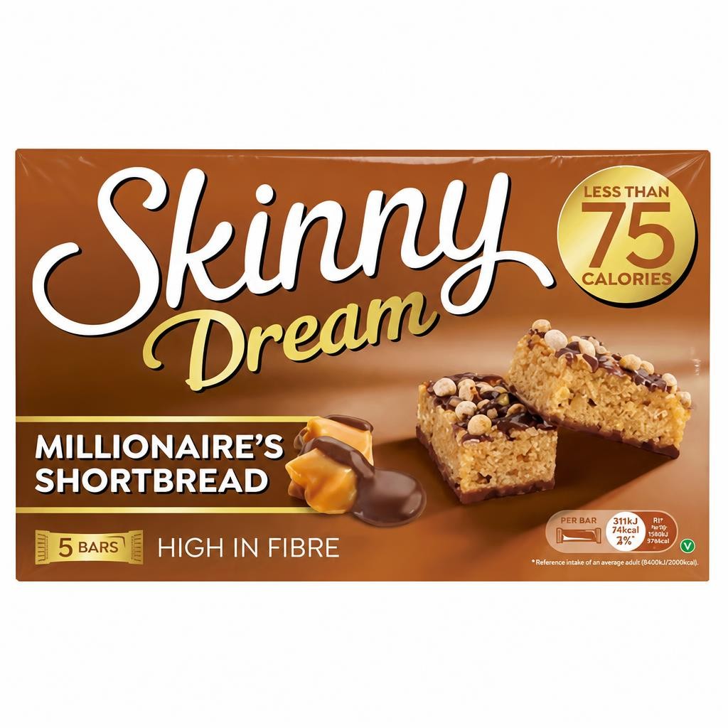 Skinny Dream Millionaire's Shortbread Bars 5 x 19g