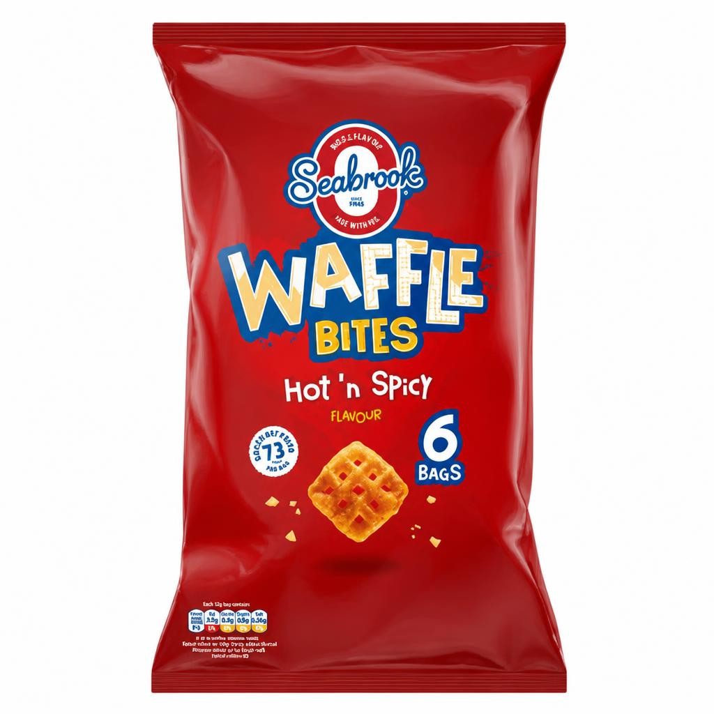 Seabrook Hot 'n Spicy Flavour Waffle Bites 6 x 16g