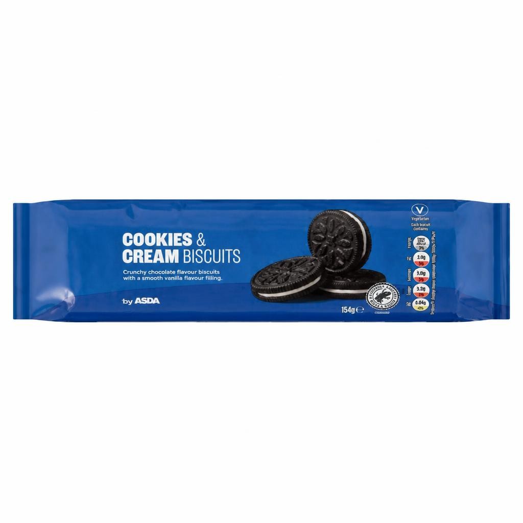 ASDA Cookies & Cream Biscuits 154g