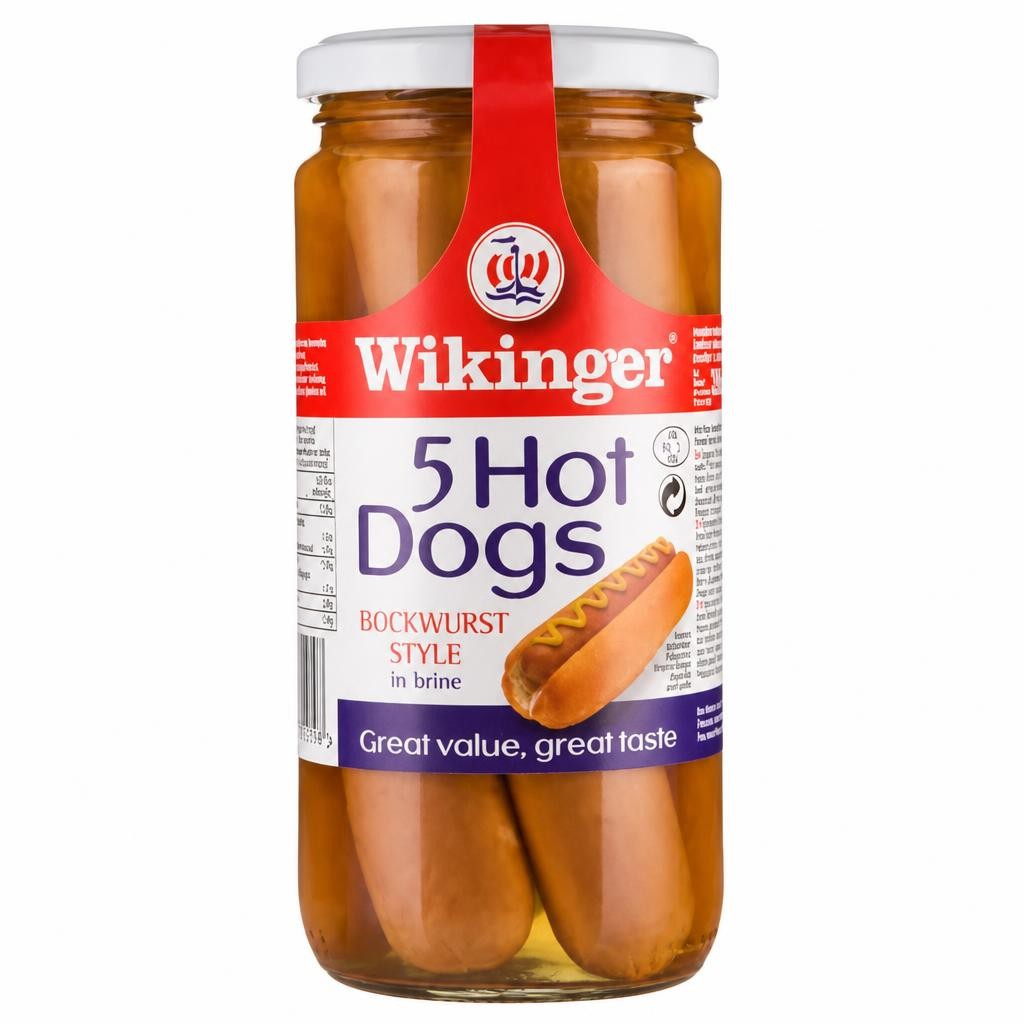 Wikinger 5 Hot Dogs Bockwurst Style in Brine 380g