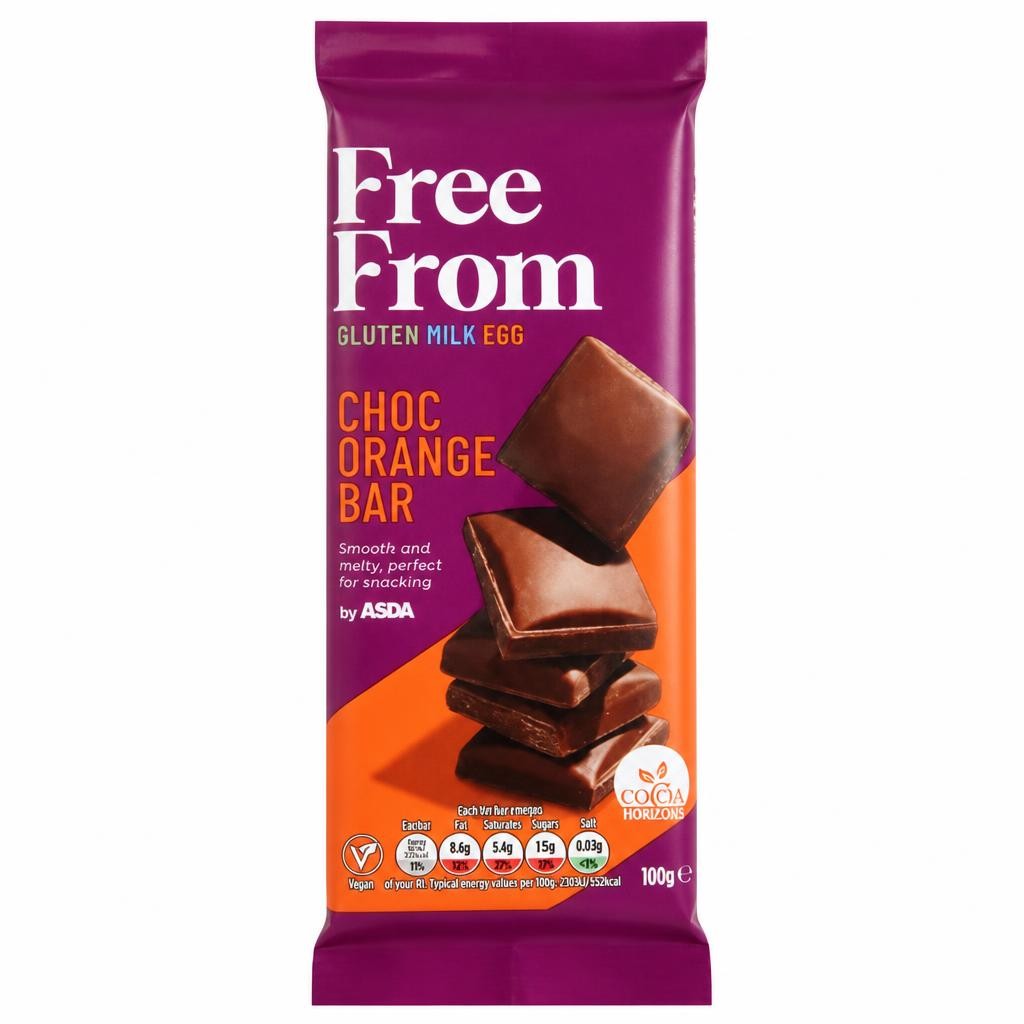 ASDA Free From by  Choc Orange Bar 100g