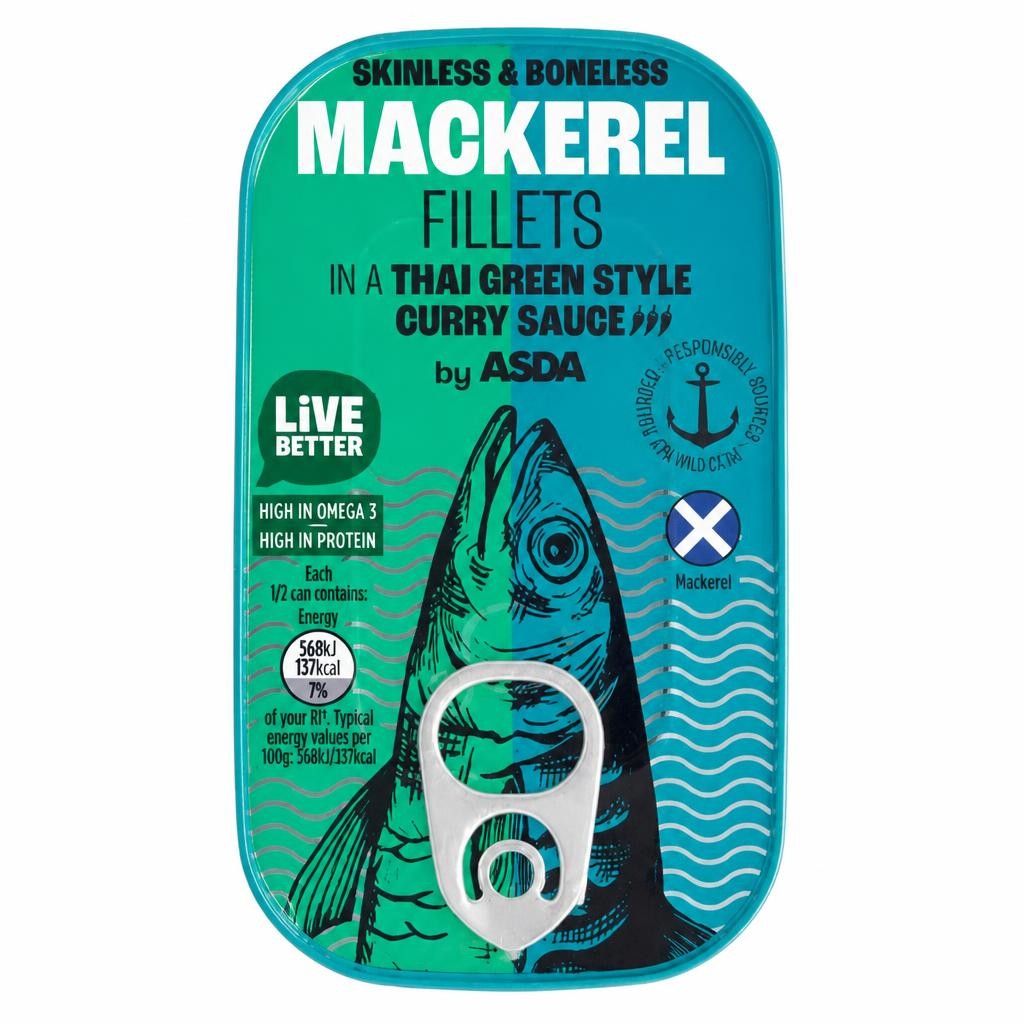 ASDA Mackerel Fillets in a Thai Green Style Curry Sauce 125g