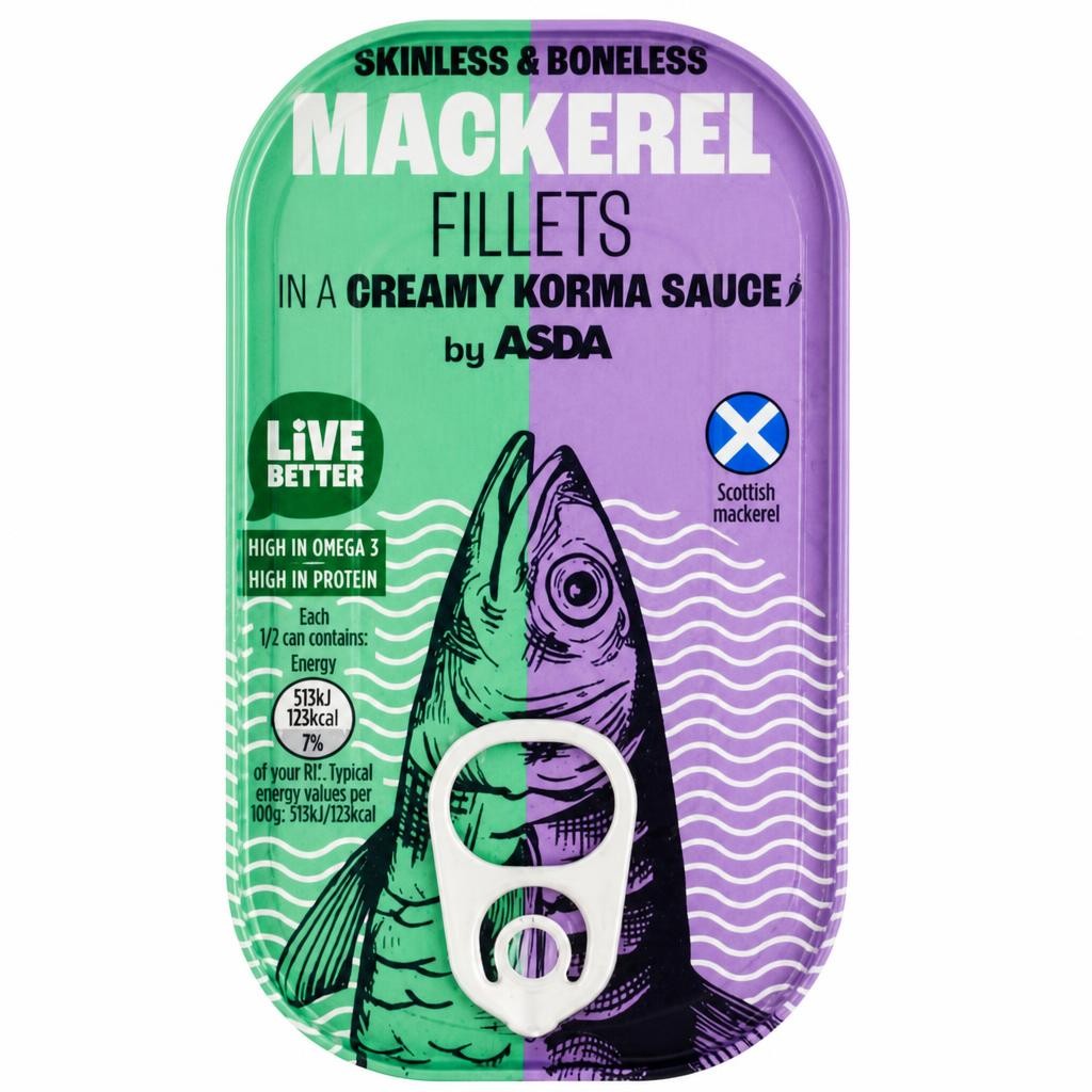 ASDA Mackerel Fillets in a Creamy Korma Sauce 125g