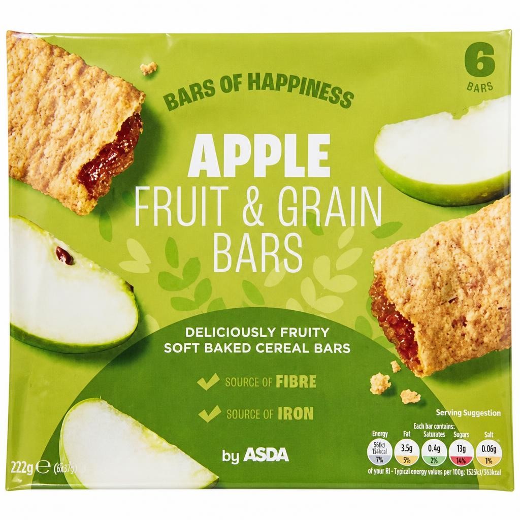 ASDA Apple Fruit & Grain Bars 6 x 37g (222g)