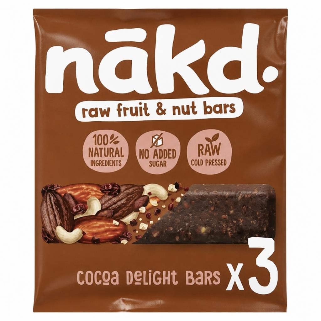 Nakd nakd. Cocoa Delight Fruit & Nut Bars 3 x 35g