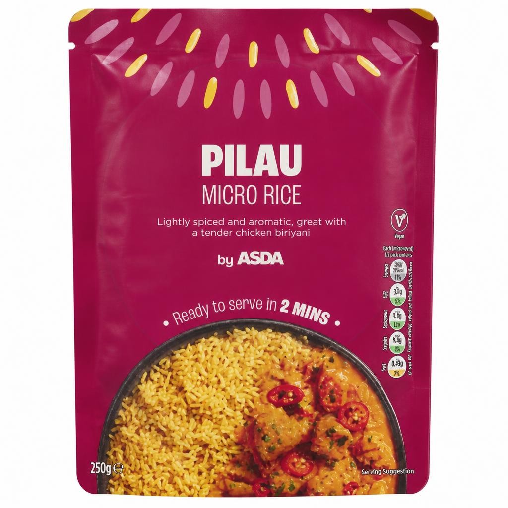 ASDA Pilau Micro Rice 250g