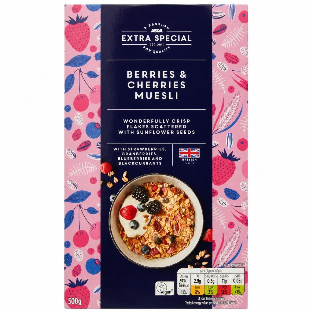 ASDA Extra Special Extra Special Berries & Cherries Muesli 500g