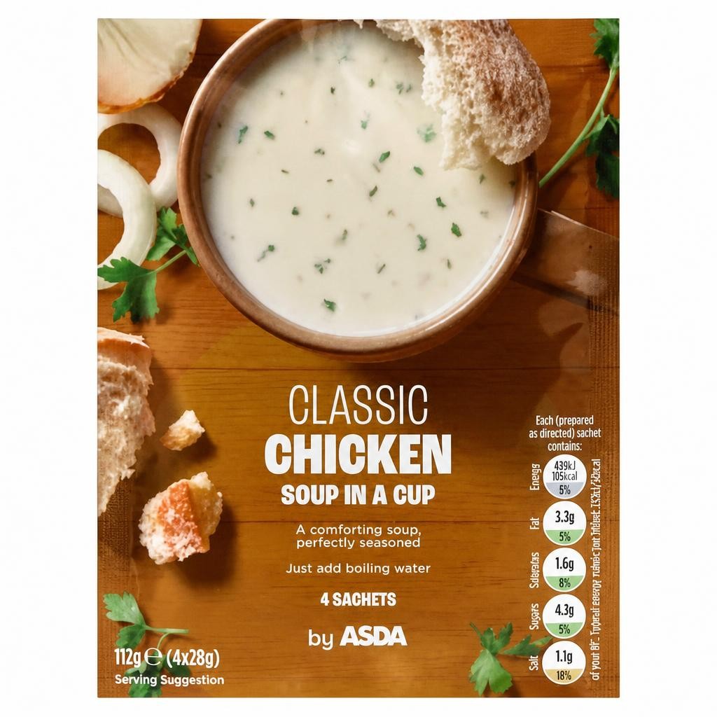 ASDA Classic Chicken Soup in a Cup (4 x 28g) 112g