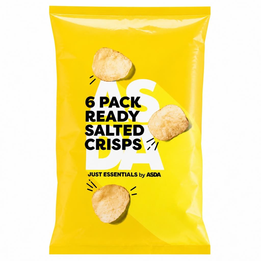 JUST ESSENTIALS by ASDA Pack Ready Salted Crisps 6 x 25g (150g)