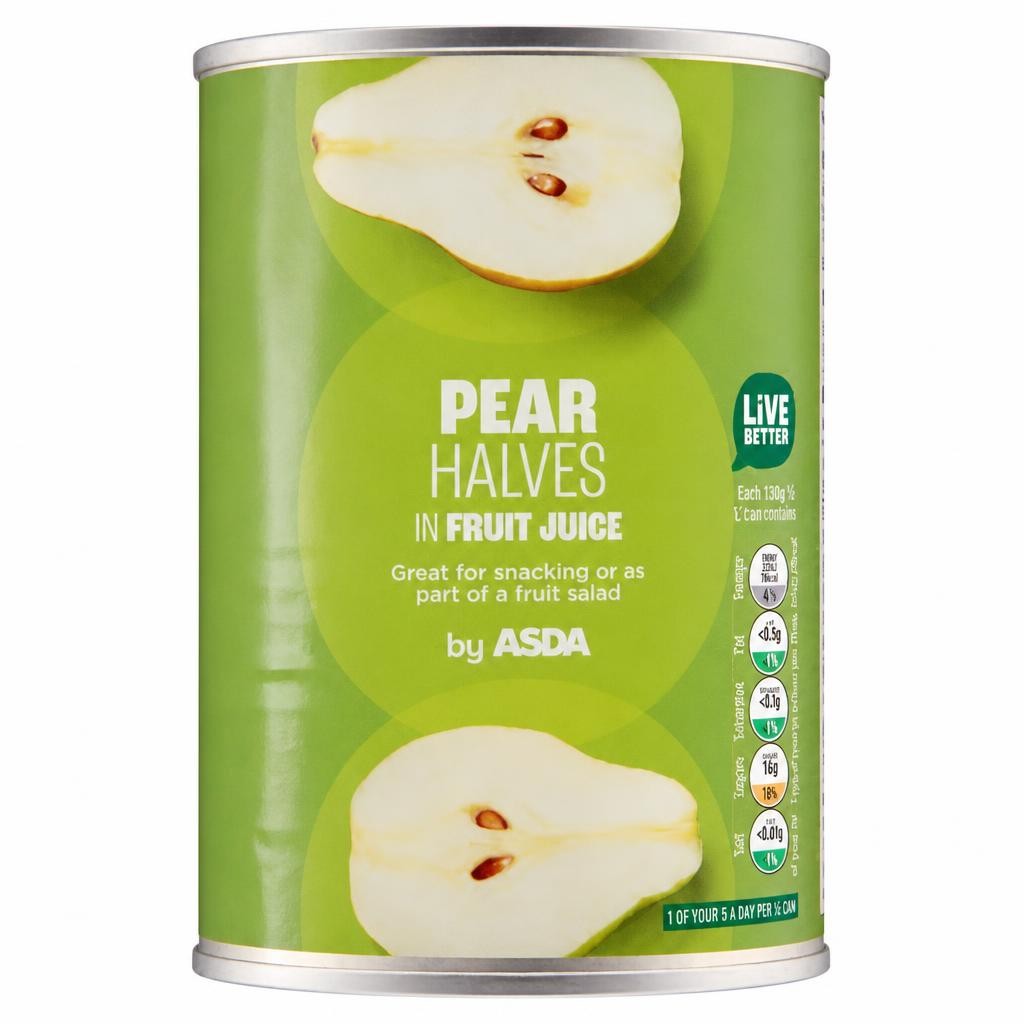 ASDA Pear Halves in Fruit Juice 410g