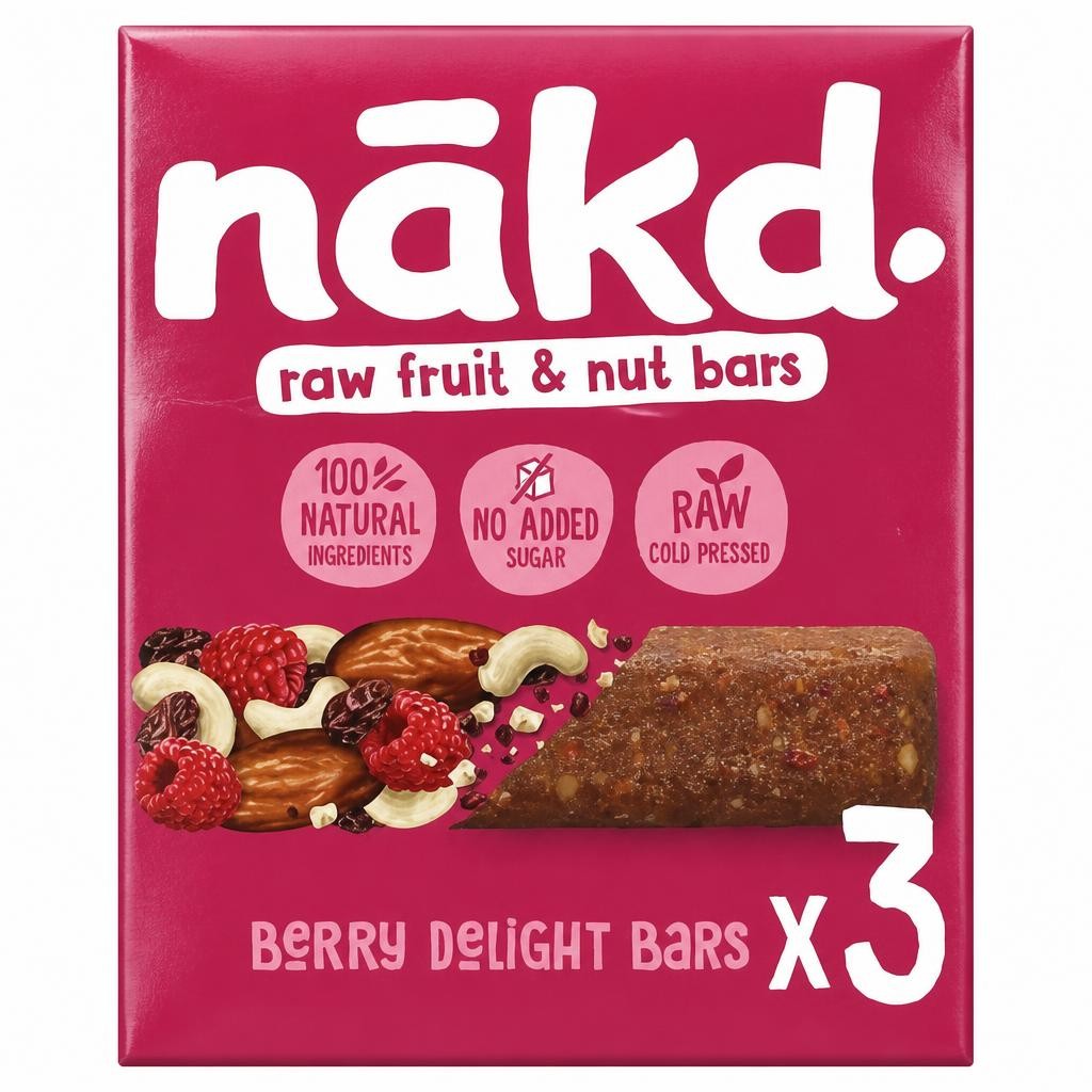 Nakd nakd. Berry Delight Fruit & Nut Bars 3x35g