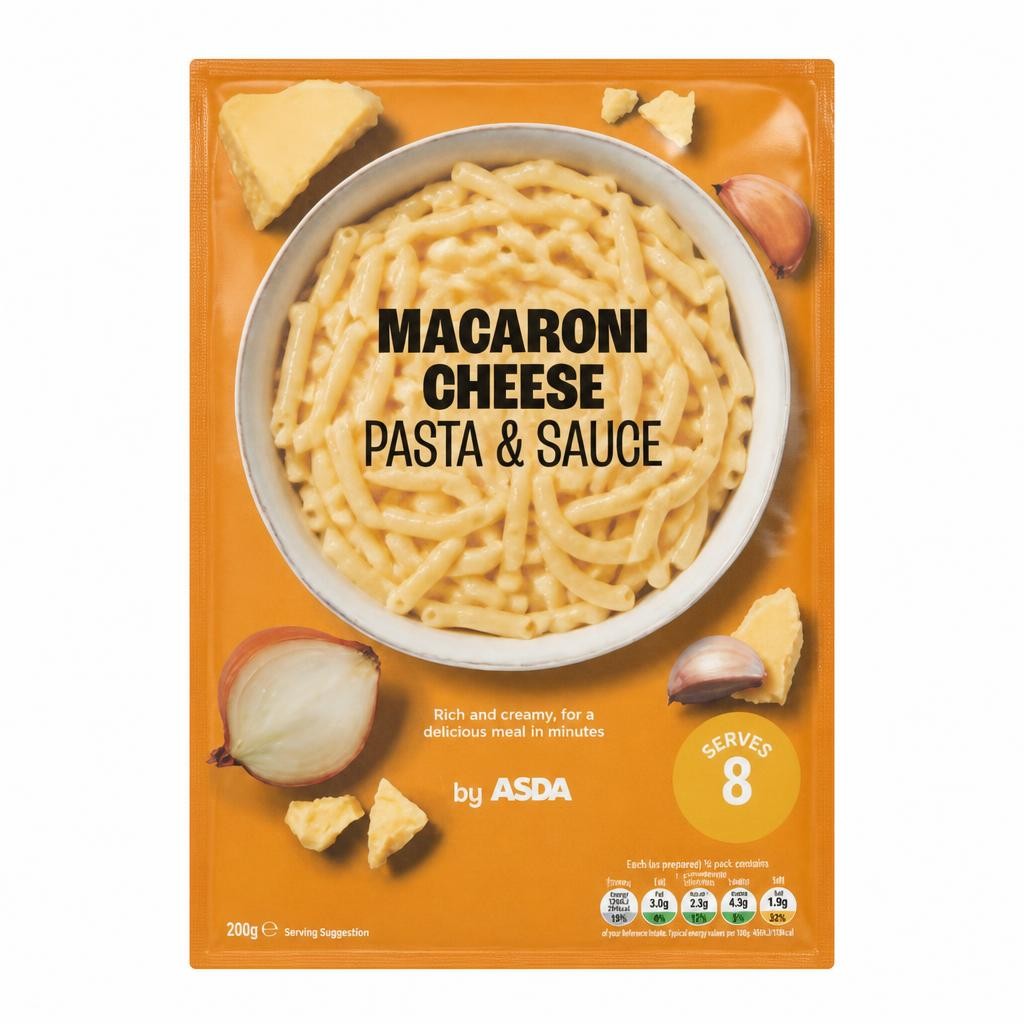 ASDA Macaroni Cheese Pasta & Sauce 110g