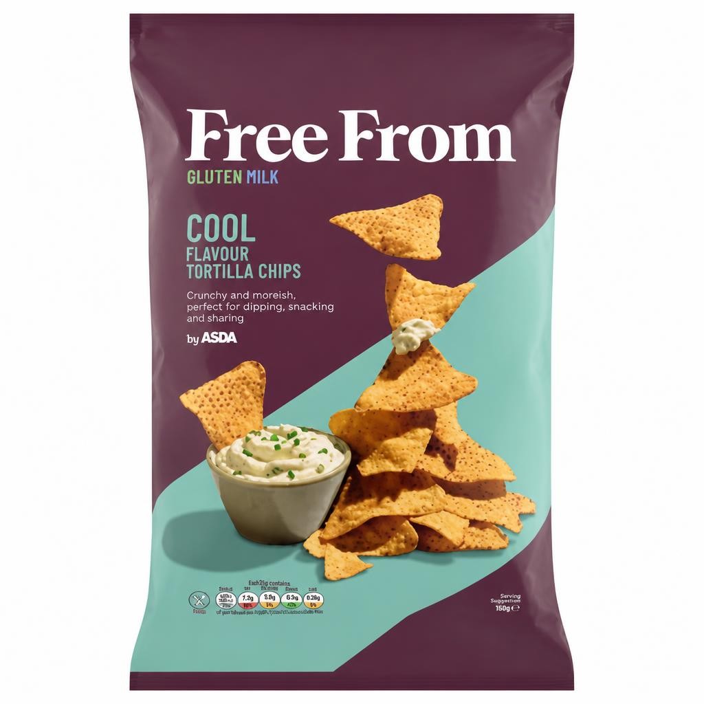 ASDA Free From Free From by  Cool Flavour Tortilla Chips 180g