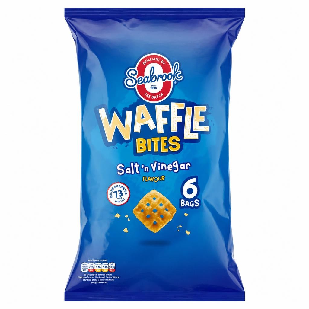 Seabrook Salt 'N Vinegar Flavour Waffle Bites 6 x 16g