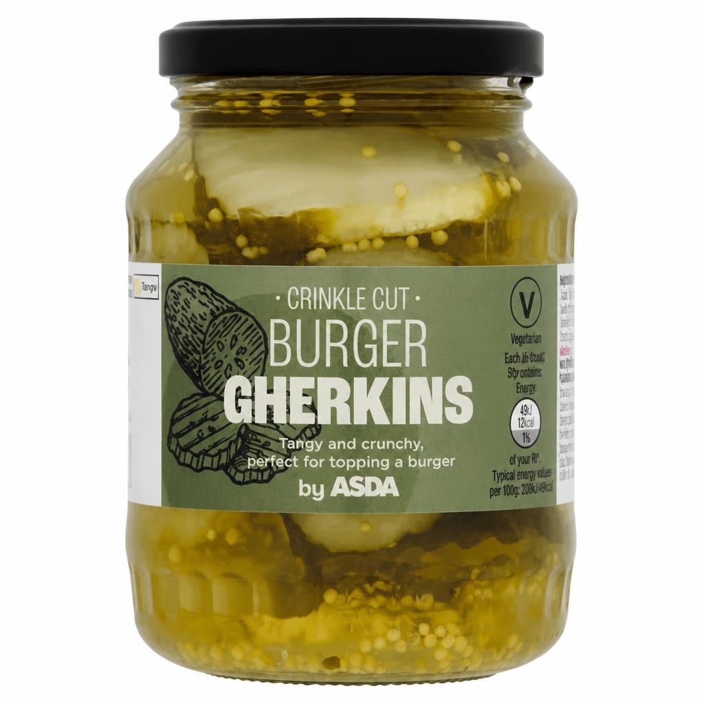 ASDA Crinkle Cut Burger Gherkins 340g