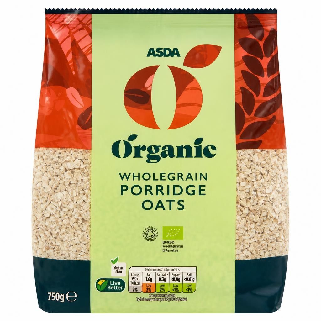 ASDA Organic Wholegrain Porridge Oats 750g
