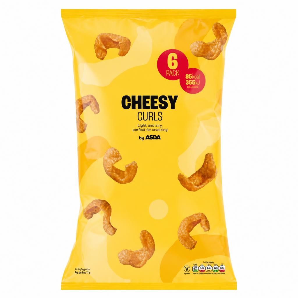 ASDA Cheesy Curls 6 x 16g (96g)