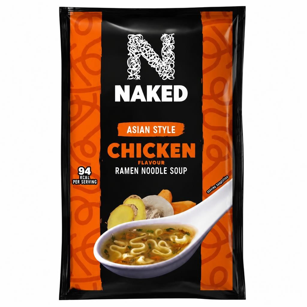 Naked Asian Style Chicken Flavour Ramen Noodle Soup 25g