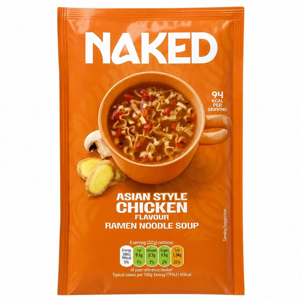 Naked Asian Style Chicken Flavour Ramen Noodle Soup 25g