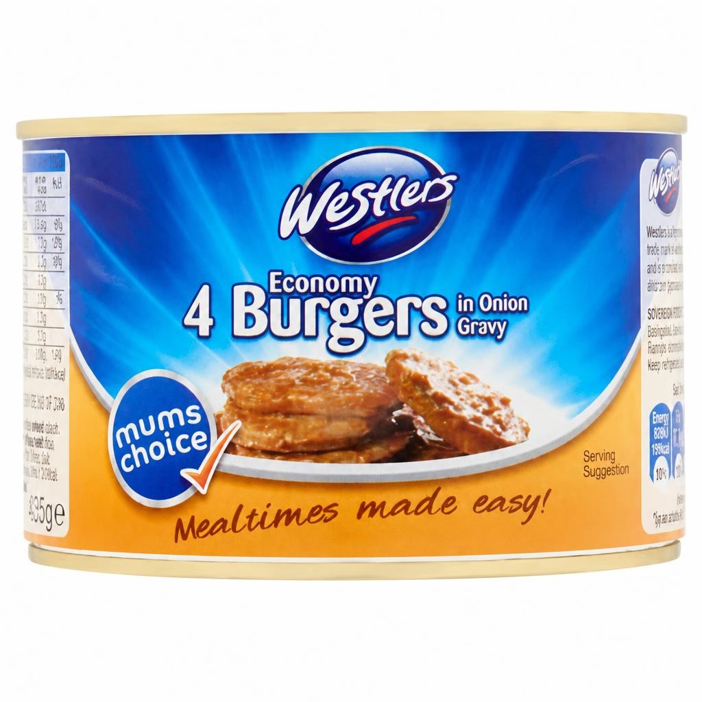 Westlers 4 Economy Burgers in Onion Gravy 425g
