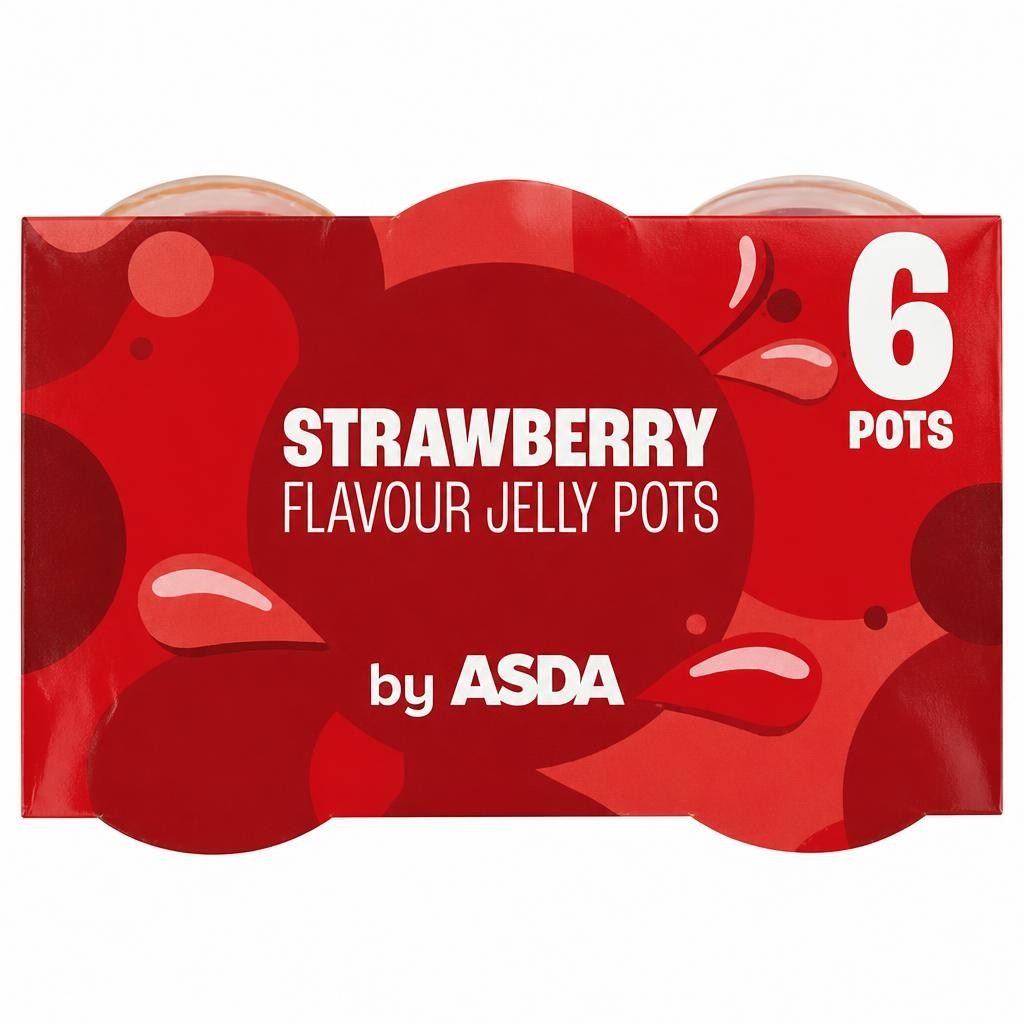 ASDA Strawberry Flavour Jelly Pots 6 x 120g (720g)