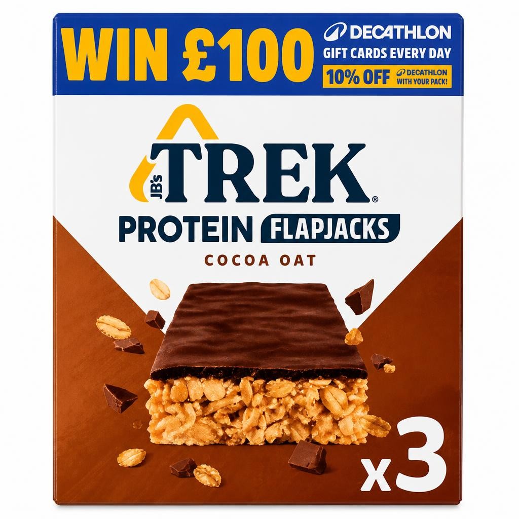 Trek Cocoa Oat Protein Flapjack 3 x 40g