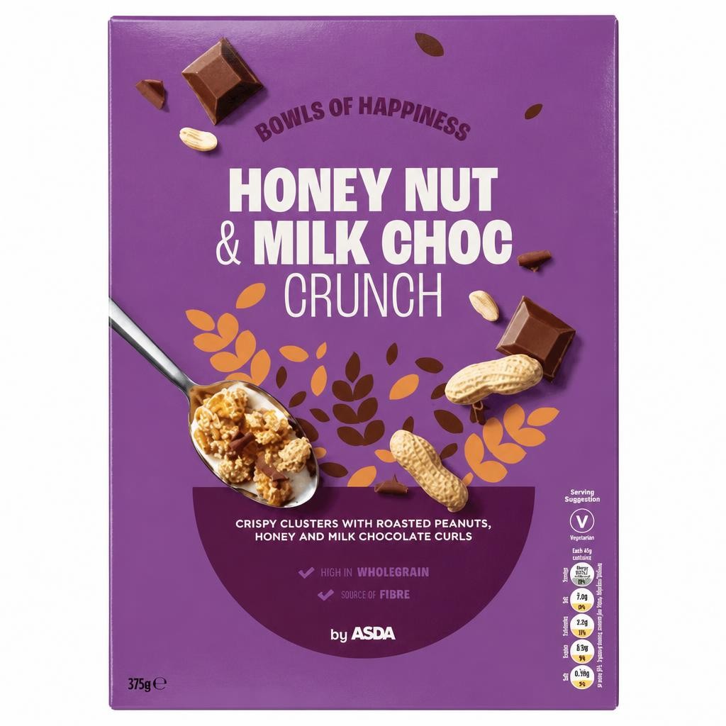 ASDA Honey Nut & Milk Choc Crunch 375g