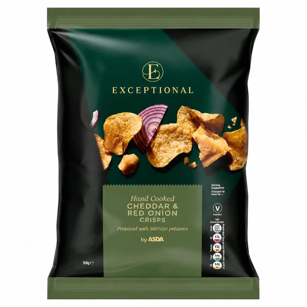 Exceptional By Asda Hand Cooked Cheddar & Red Onion Crisps 150g