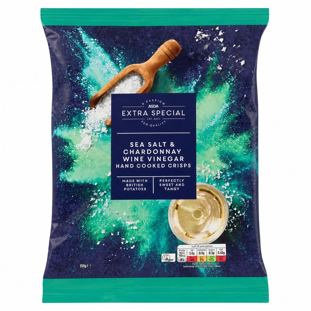 ASDA Extra Special Sea Salt & Chardonnay Wine Vinegar Hand Cooked Crisps