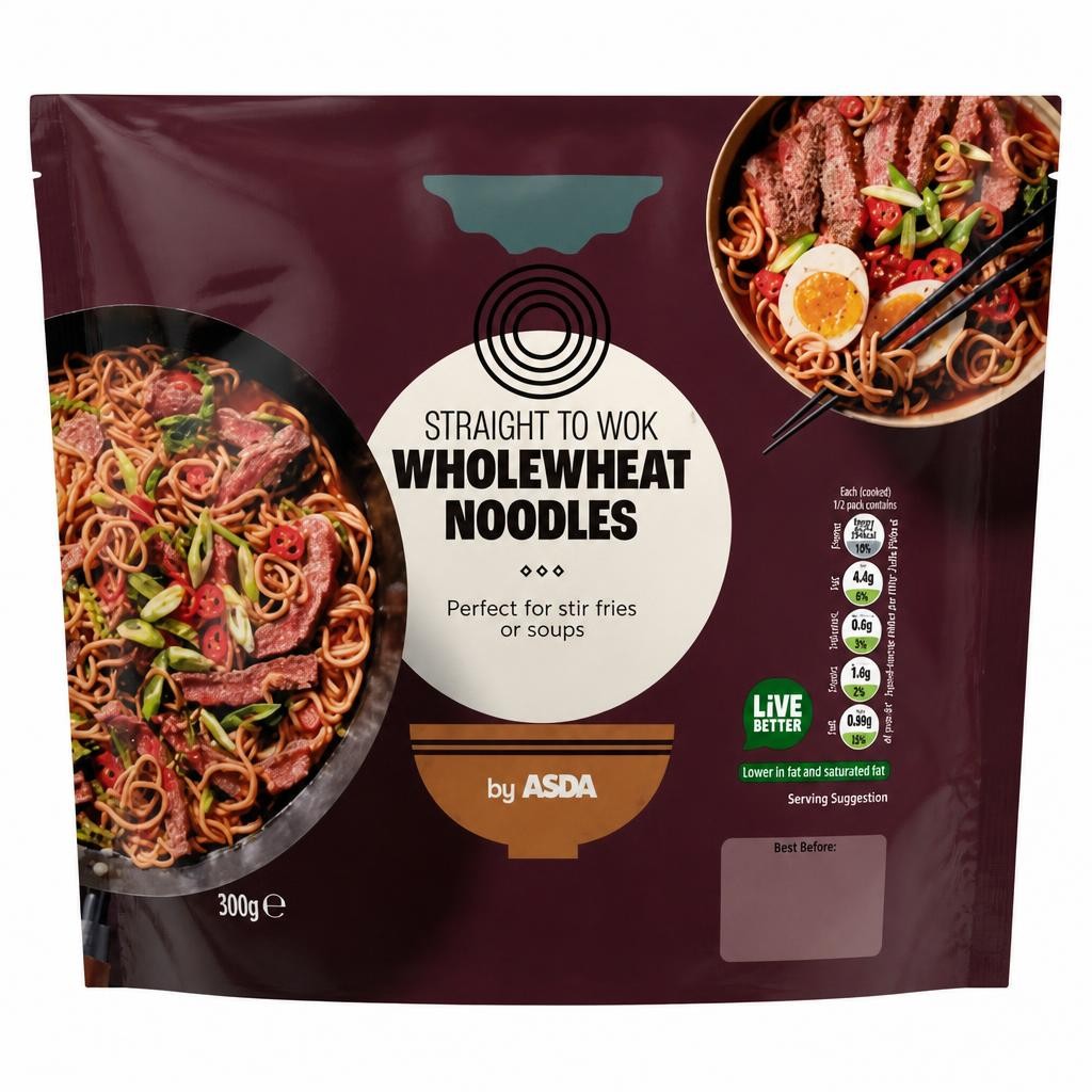 ASDA Straight to Wok Wholewheat Noodles 300g