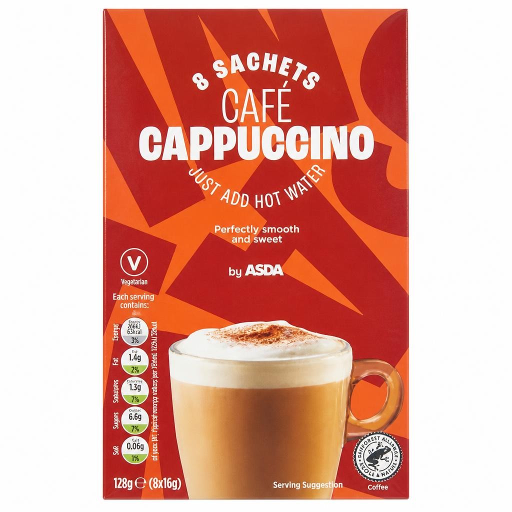 ASDA Café Cappuccino 8 x 16g (128g)