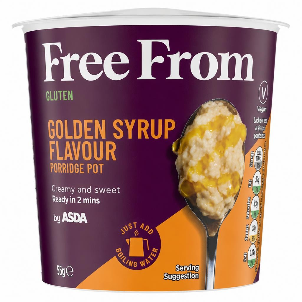 ASDA Free From Free From Golden Syrup Flavour Porridge Pot 55g