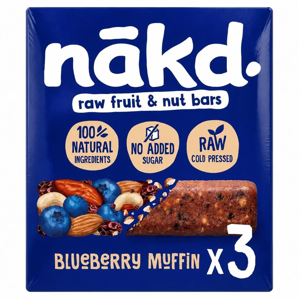 Nakd nakd. Blueberry Muffin Fruit & Nut Bars 3 x 35g