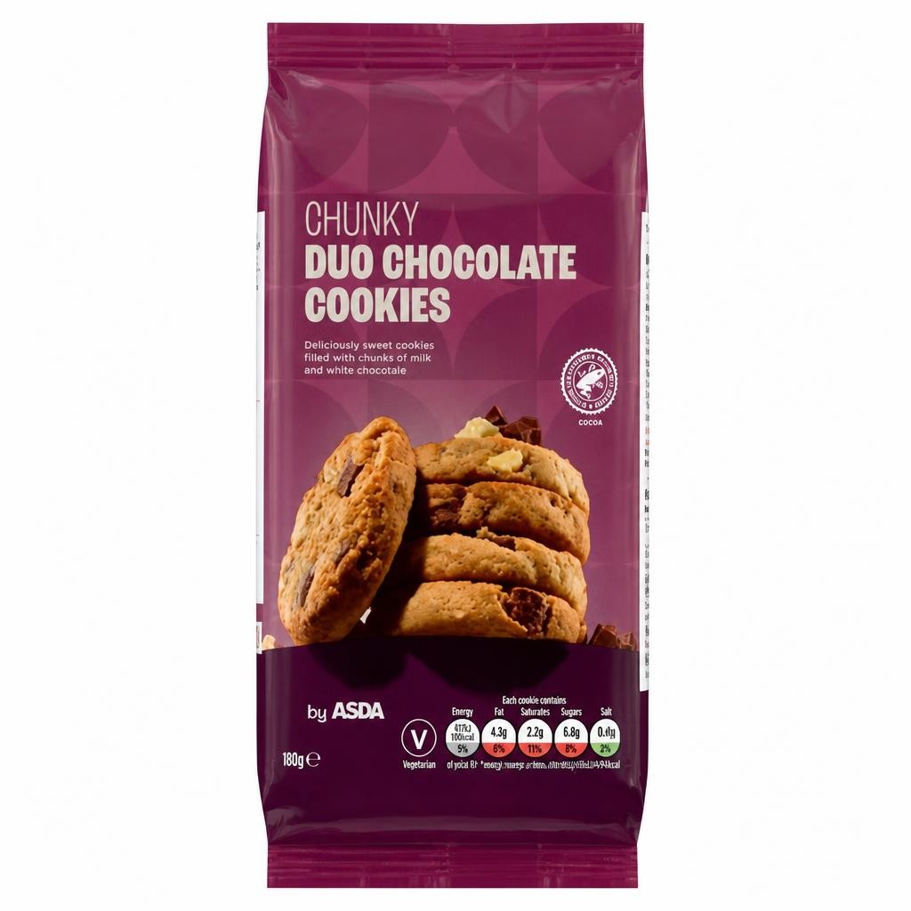 ASDA Chunky Duo Chocolate Cookies 180g