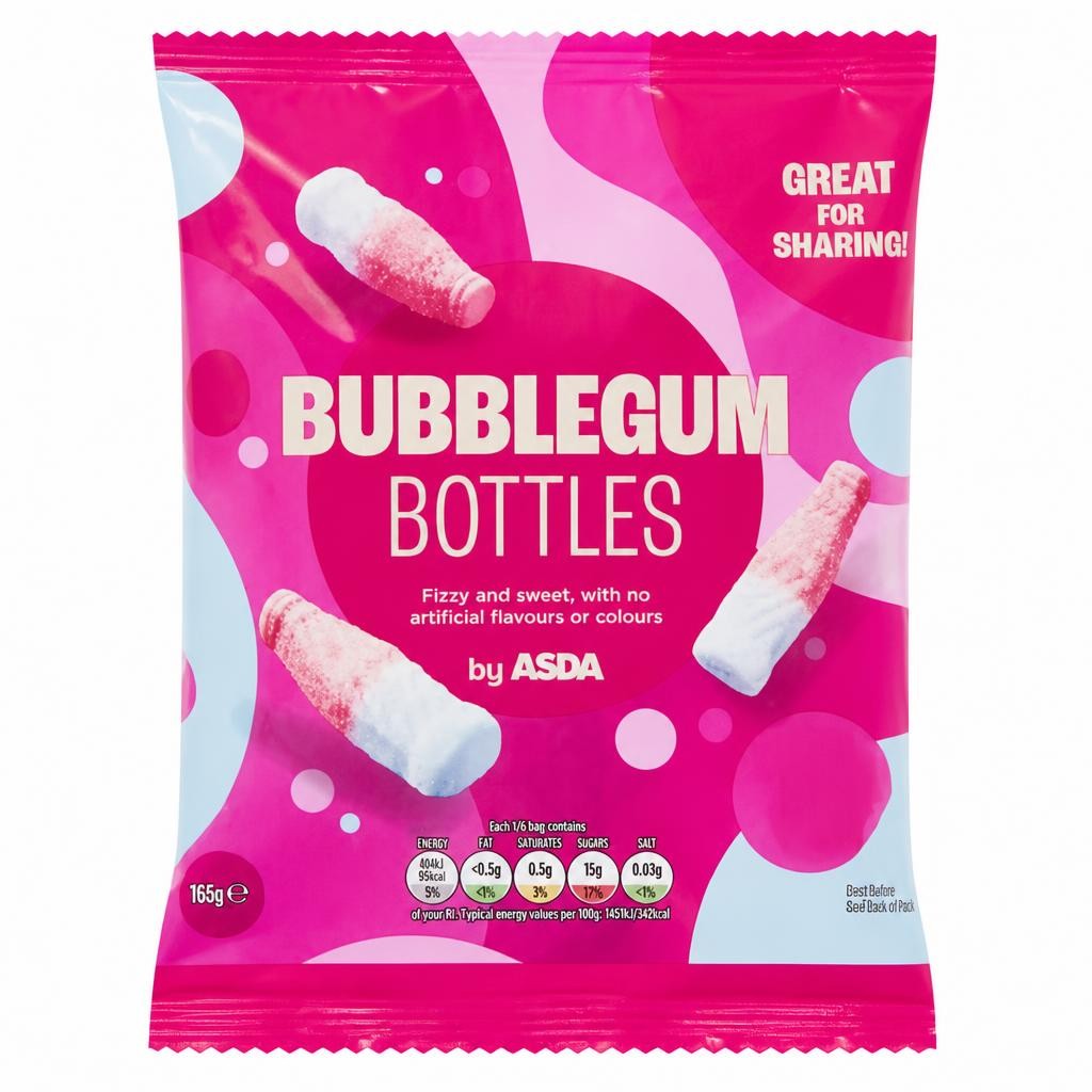 ASDA Bubblegum Bottles 150g
