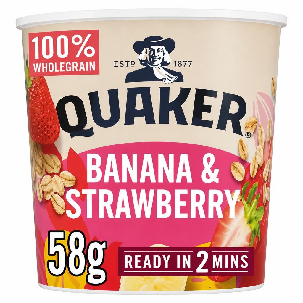 Quaker Oat So Simple Banana & Strawberry Porridge Pot 58g