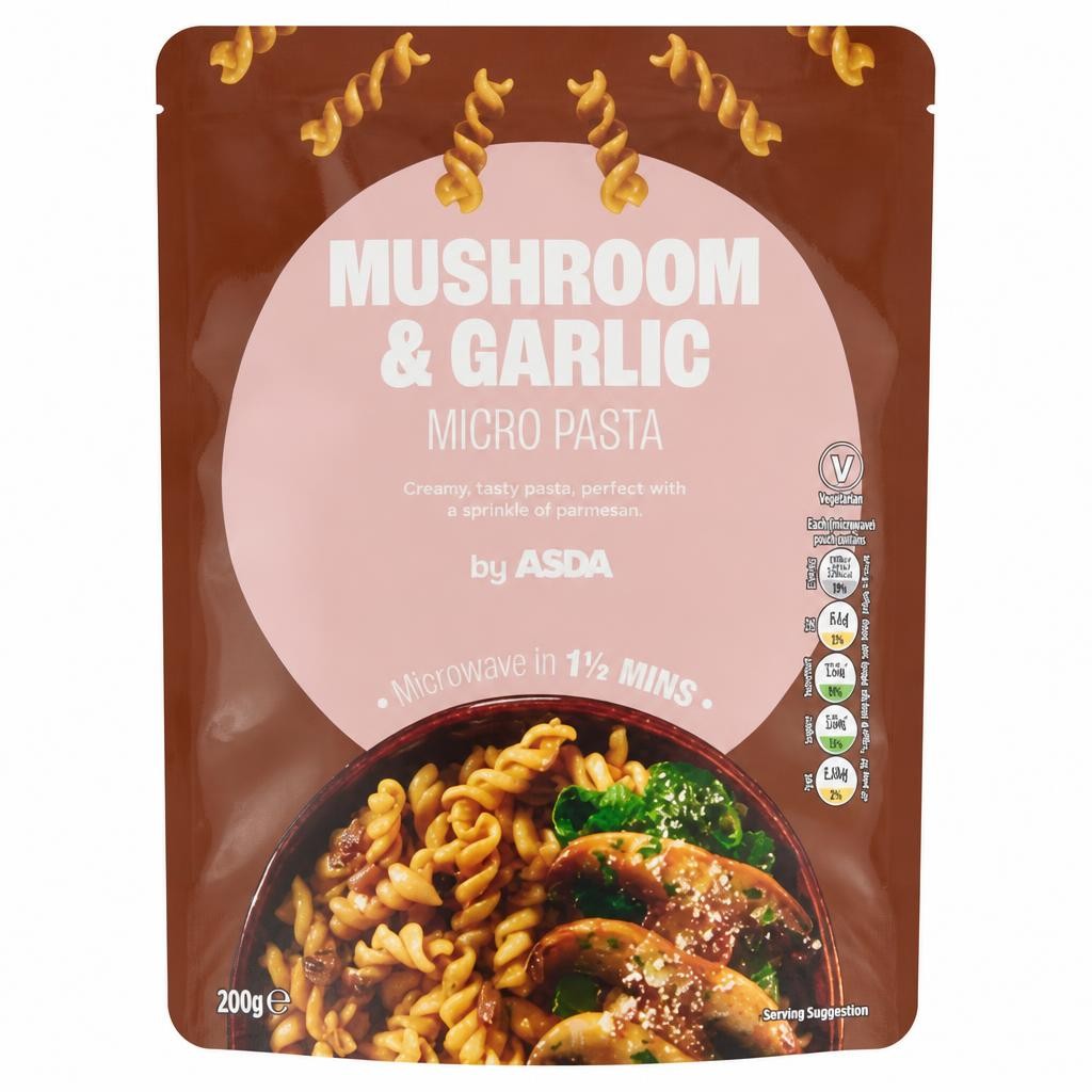ASDA Mushroom & Garlic Micro Pasta 200g