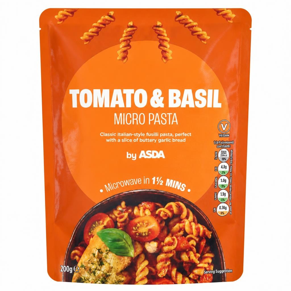 ASDA Tomato & Basil Micro Pasta 200g